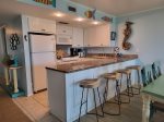 Coastal vibe kitchen, granite countertops